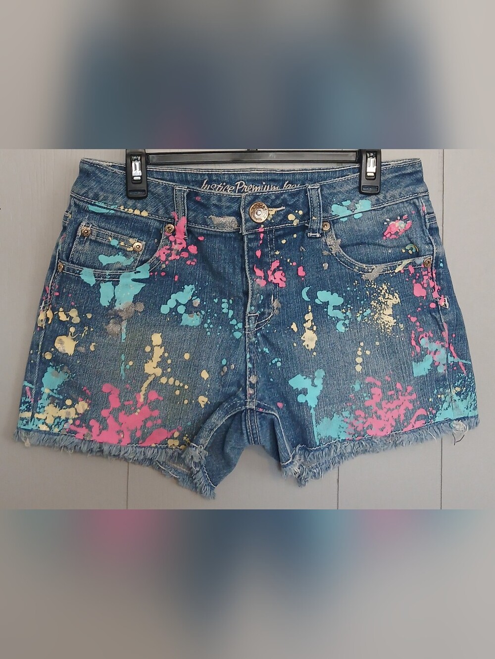 Justice Girls Size 14  Paint Splatter Shorts